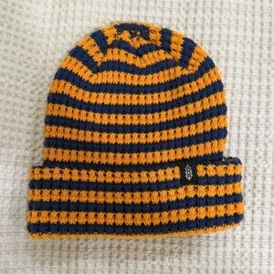 Free People Striped Orange and Blue Beanie